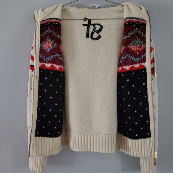 Gianfranco Ferré Vintage Fair Isle Aztec Heavyweight Hooded Full Zip Sweater - Picture 15 of 16